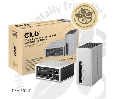 Club 3D SenseVision USB 3.0 4K UHD Mini Docking Station