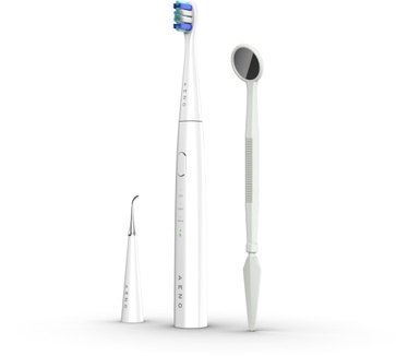Aeno Sonic Electric toothbrush, DB8: White, 3modes, 3 brush heads + 1 cleaning tool, 1 mirror, 30000rpm, 100 days without charging, IPX7