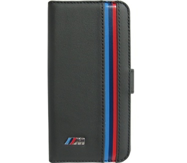 BMW Motorsport Real Leather BookCase for Samsung Galaxy S4 - Grey