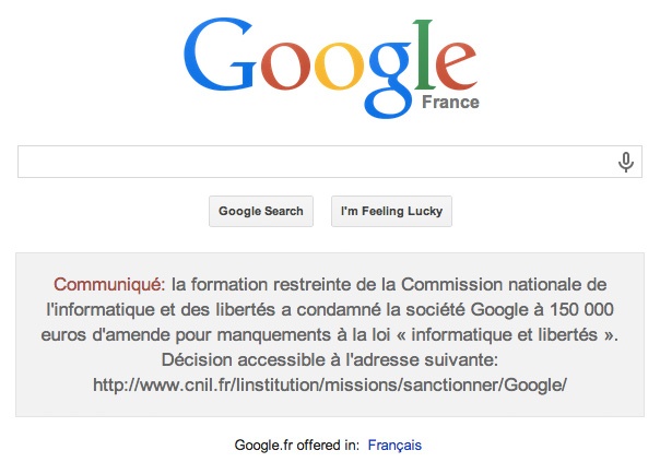 Google Frankrijk privacyboete