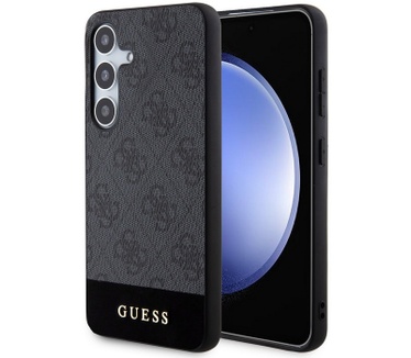 Guess 4G Stripe Back Case - Samsung Galaxy S24 (S921) - Grijs Zwart