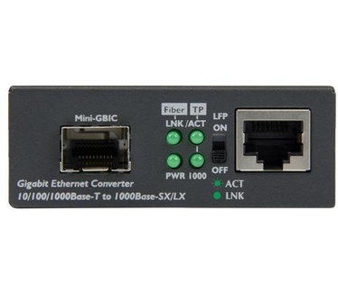 Startech.com Gigabit ethernet glasvezel media converter met open SFP slot