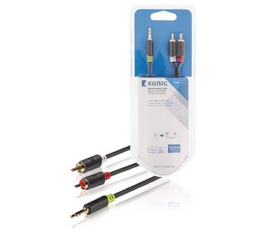 Konig 10 m, 3.5 mm male/2 x RCA male