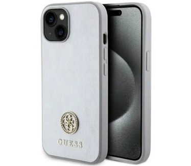 Guess Metal Logo Back Case - Apple iPhone 15 (6.1") - Zilver Zilver