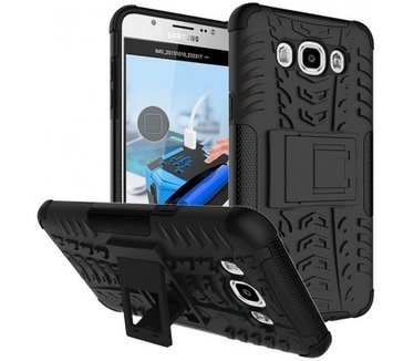 qMust Samsung Galaxy J7 (2016) Rugged Hybrid Case - Dual Protection - Zwart