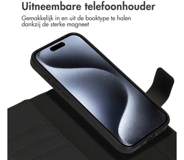 Accezz Premium Leather 2 in 1 Wallet Bookcase iPhone 15 Pro - Zwart