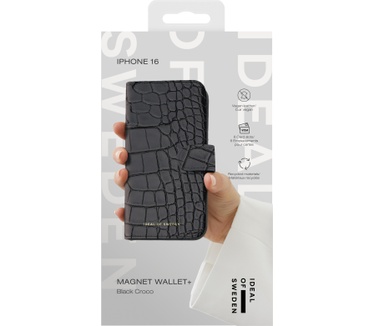 iDeal of Sweden Magneet portemonnee+ iPhone 16 Zwart Croco