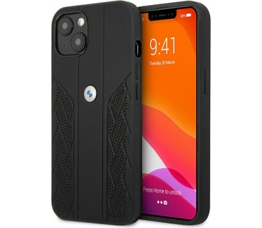 BMW Perforated Curved Back Case iPhone 13 (6.1") - Zwart Zwart