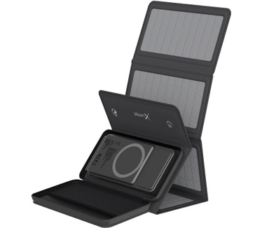 XLayer Draadloze Powerbank 10.000mAh 15W Zwart met Zonnepaneel