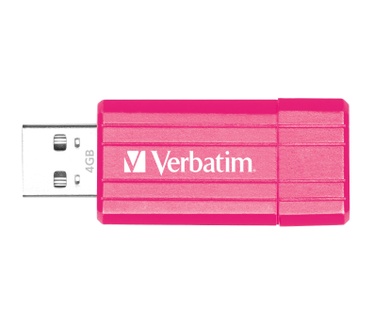 Verbatim PinStripe USB Drive 4GB - Hot Pink