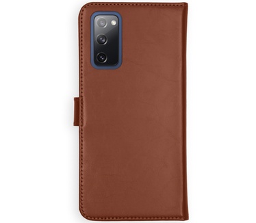 Selencia Echt Lederen Bookcase Samsung Galaxy S20 FE - Lichtbruin