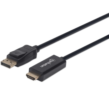 Manhattan DisplayPort to HDMI Cable, 1080p, 1m, Male to Male, 1080p@60Hz (1920x1080p), Black