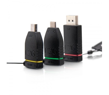 CablesToGo Intrekbare tafeldoos bevestiging 4K HDMI[R] Adapterring met Kleurgecodeerde Mini DisplayPort[TM], DisplayPort, en USB-C[R]