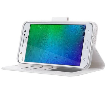 Luxe Lederen Bookcase hoesje voor de Samsung Galaxy J7 - Wit (Samsung Galaxy J7) Wit