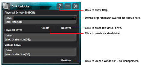 Disk Unlocker van Asus