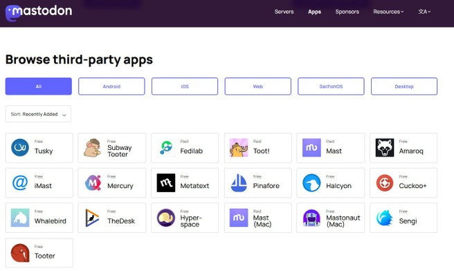 Mastodon apps