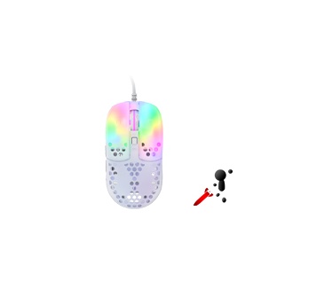 Xtrfy MZ1 witte rail, lichtgewicht gamingmuis ontworpen door raketsprong ninja - wit/transparant