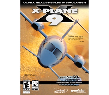Laminar Research X-Plane version 9 on DVD for Mac OS, Windows, and Linux platforms