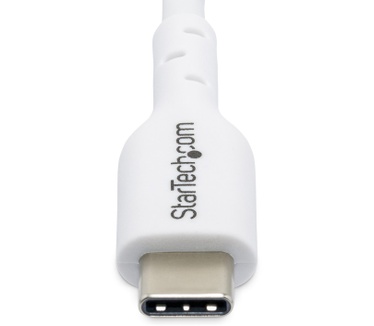 Startech.com 2m USB-C Laadkabel, Wit, USB C Kabel, USB 2.0 Type-C Laptop Oplaadkabel, 60W 3A Power Delivery, TPE Mantel, USB-C Data Transfer Kabel, M/M