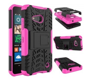 qMust Microsoft Lumia 550 Rugged Hybrid Case - Dual Protection - Pink