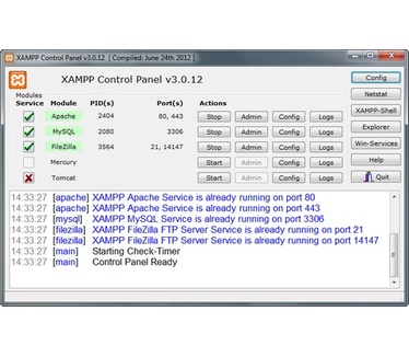 XAMPP screenshot (481 pix)