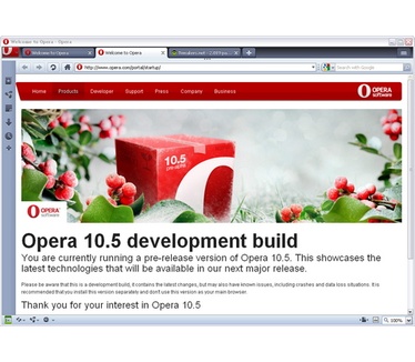 Opera 10.50 alpha screenshot (481 pix)