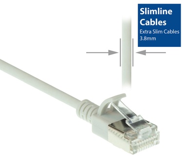 ACT DC7052 CAT6A U/FTP Slimline Patchkabel 0.25M Grijs