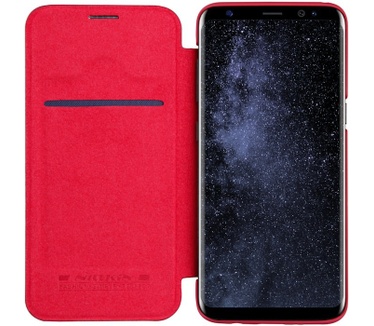 Nillkin Qin Slim Leather Book Case voor Samsung Galaxy S8 - Rood Rood