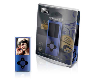 Sweex Vici + MX 300 Sennheiser earphones 8GB Blauw