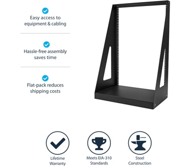 Startech.com Heavy duty rack met twee stijlen Stevig open-frame serverkast 16U