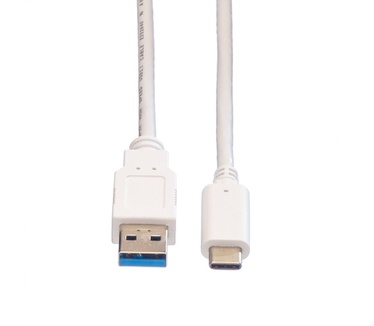 Value USB 3.1 Cable, A-C, M/M 0.5 m Wit