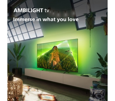 Philips 75PUS8108/12 AMBILIGHT tv, Ultra HD LED, black, Smart TV, Pixel Precise Ultra HD, HDR(10+), Dolby Atmos/Vision