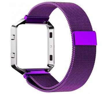qMust Milanees armband voor Fitbit Blaze met frame - Magnetische sluiting - paars