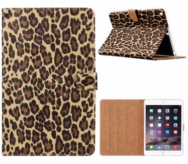 Panter print lederen standaard hoes voor de Apple iPad Air (9.7 inch)