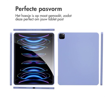 Accezz Liquid Silicone Backcover met penhouder iPad Pro 12.9 (2020 - 2022) - Lila