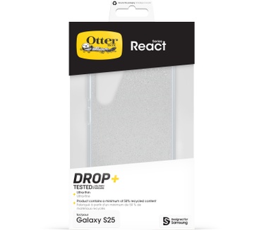 Otterbox React Series voor Galaxy S25, Stardust (Clear Glitter)