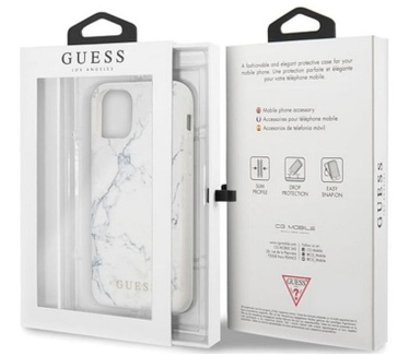 Guess Marble Hard Case voor Apple iPhone 12 Mini (5.4") - Wit  Wit