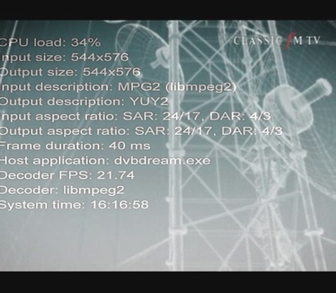 DVB Dream - on-screen display