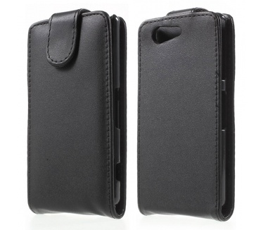 Kees Lederlook Flip Hoesje Sony Xperia Z4 Compact - Zwart