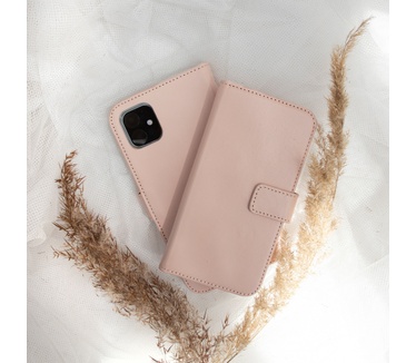 Selencia Echt Lederen Bookcase iPhone 12 Mini - Roze