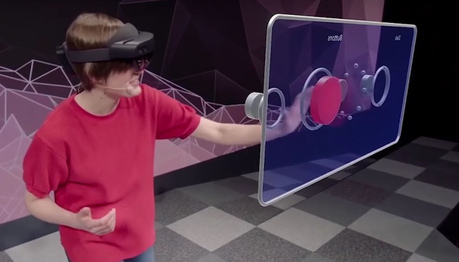 HoloLens 2: knop indrukken
