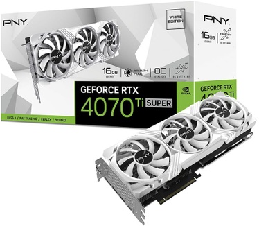 PNY GeForce RTX 4070 Ti SUPER 16GB VERTO Overclocked Triple Fan White