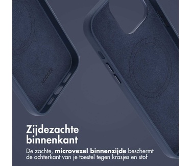 Accezz MagSafe Leather Backcover iPhone 14 Pro Max - Donkerblauw