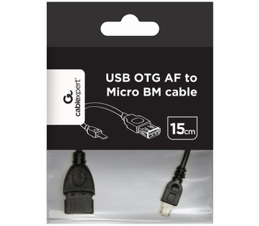 Gembird USB A - Micro-USB B, 0.15m Zwart