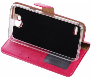 Luxe Lederen Bookcase hoesje voor de LG X Power 2 - Roze (LG X Power 2) Roze