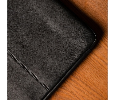Accezz Leather Laptop hoes met rits 15-16 inch - Laptopsleeve - Zwart