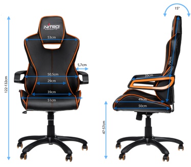 Nitro Concepts E200 Race Gaming Chair Zwart/Oranje