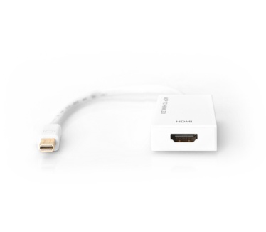 Digitus DisplayPort Adapterkabel, mini DP - HDMI Typ A, St/Bu, 0,2m, HDMI Ver. 2.0, aktiv, CE, gold, we Wit