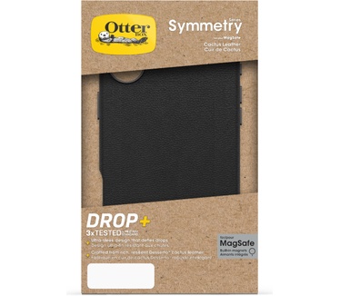 Otterbox Symmetry Series Cactus Leather voor MagSafe voor iPhone 16 Plus, Noir Ash