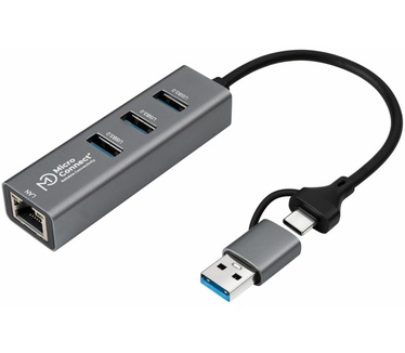 Microconnect USBHUB-RJ45-2IN1